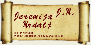 Jeremija Mrdalj vizit kartica